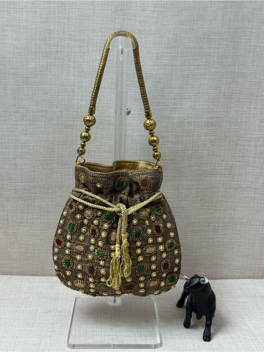 embroidered potli bag (drawstring pouch purse)